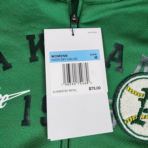 Nike Oakland Athletics Women's Cooperstown Collection Rewind 1/2 Zip Jacket NWT - Picture 3 of 7